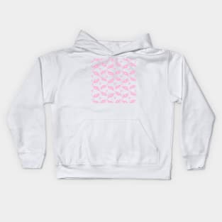 Cherry Blossom Sakura Flower Clusters Pattern in White Background Kids Hoodie